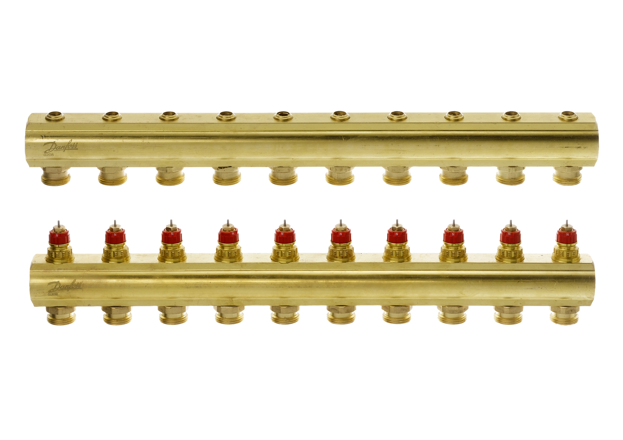 Danfoss FBH-Verteiler FHF-10 10 Kreise, ohne Durchflussanzeige