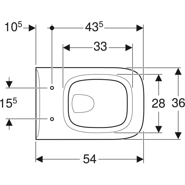 Geberit Renova Plan Wand-WC Tiefspüler weiß, KeraTect