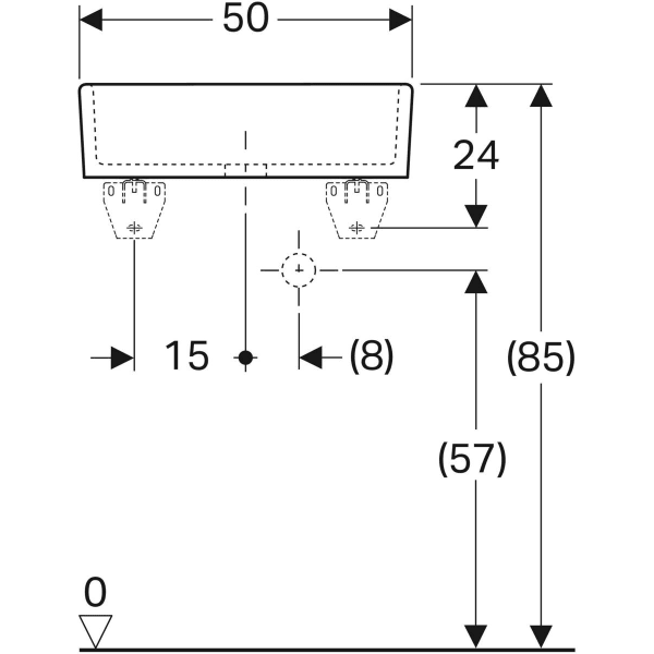 Geberit Publica Mehrzweckbecken ohne Überlauf 50x14x40cm, weiß