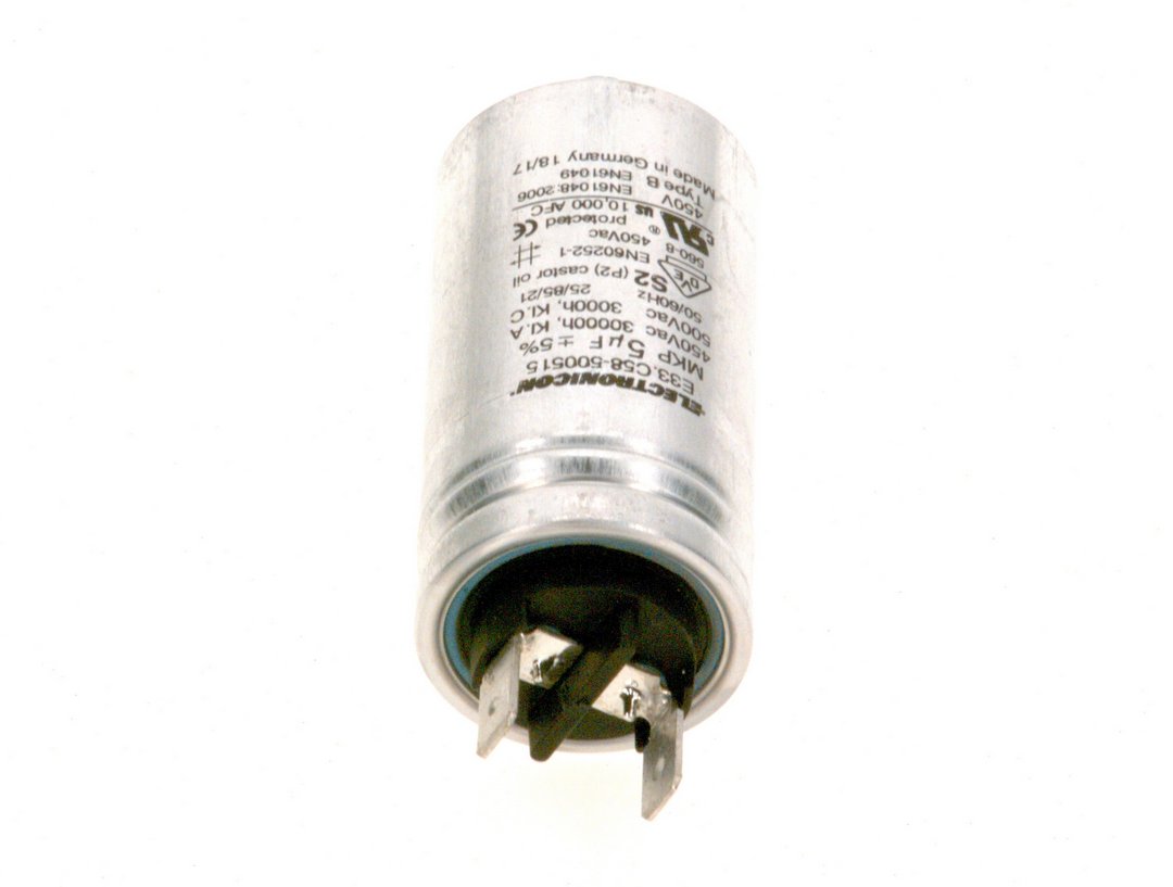 BOSCH Ersatzteil TTNR: 8718584677 Kondensator 5MF400V für Motor FHP everp BOSCH Ersatzteil TTNR: 8718584677 Kondensator 5MF400V für Motor FHP everp