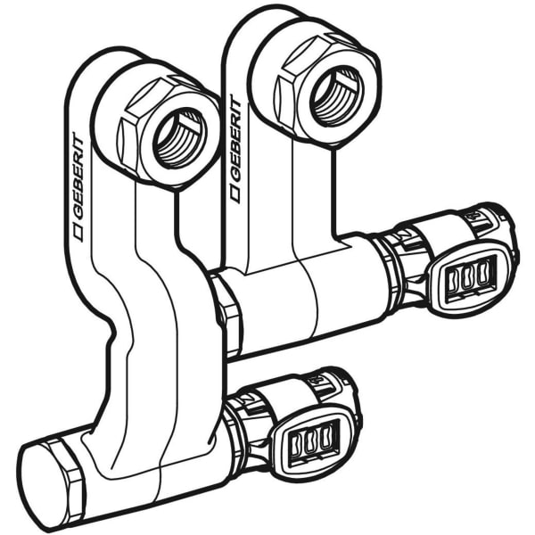 Geberit FlowFit Set Anschluss-Endstück rechts für Vorl./Rückl. SiBr d16-15