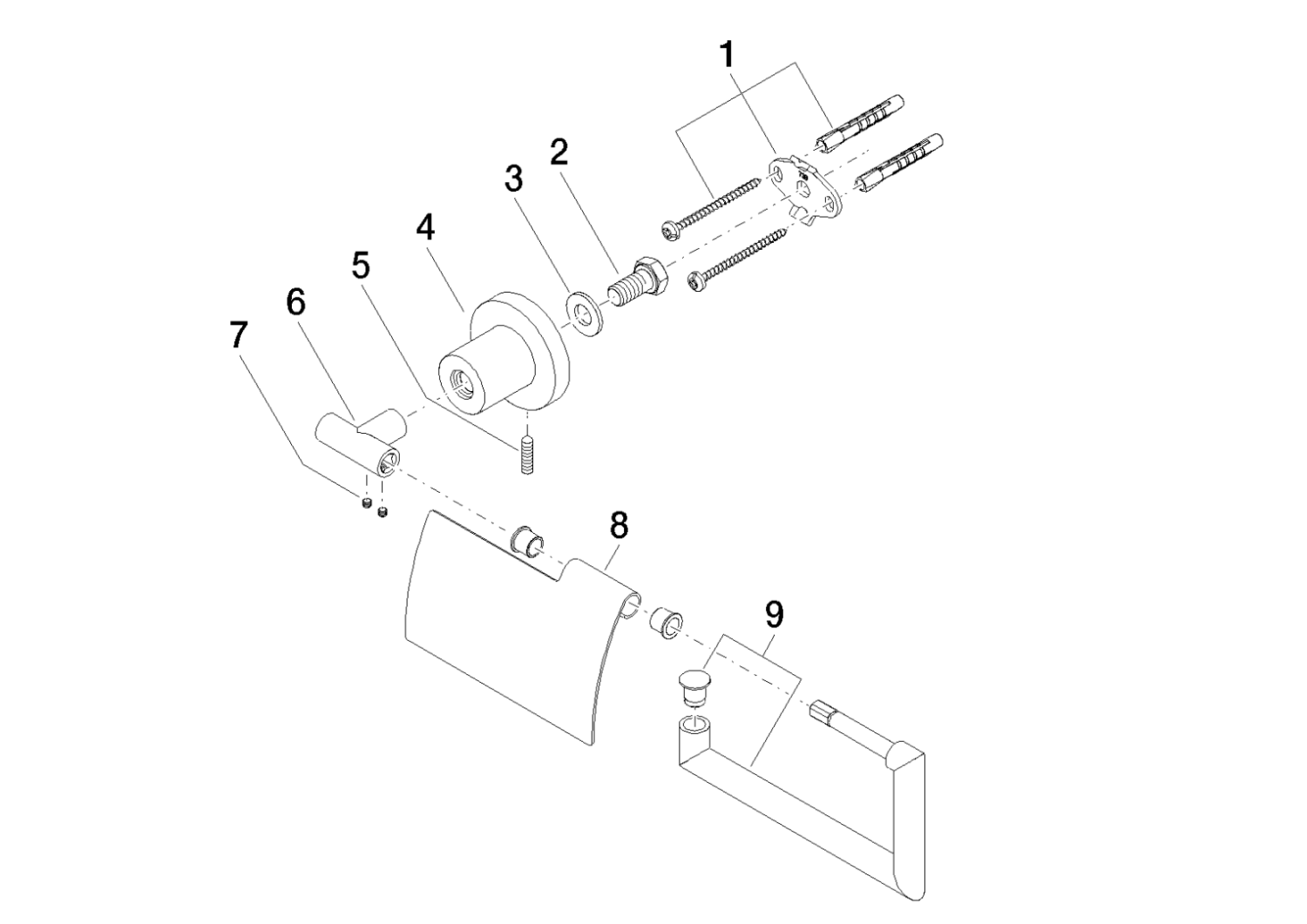 DO Papierrollenhalter mit Deckel TARA 83510892 Dark Platinum gebürstet