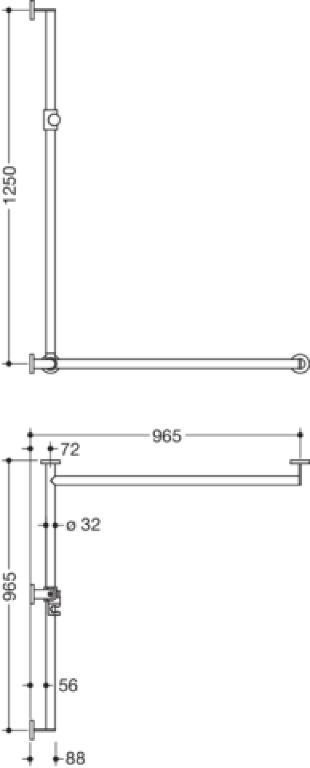 HEWI DUHA, d:32,re, A1:1250, W1/W2:965, chr, Br.H.Kst. anthrazitgrau