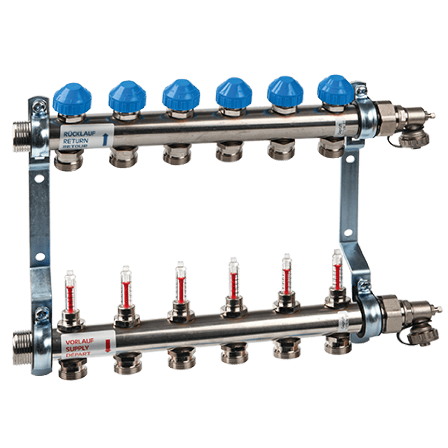 WATTS Heizkreisverteiler VA Rund HKV2013AF-50-1" AG DFM0-4 VA08 ES-Set