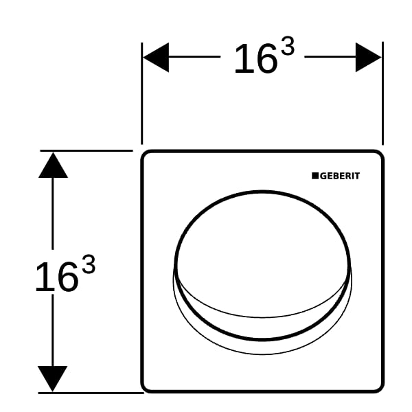 Geberit UR-Strg. mit pneum. Spülauslösung BetPl., rund, aus Kst., weiß, Bj 2004