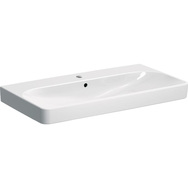 Geberit Smyle Waschtisch, eckig, 90x48cm m. Hl., m. Ül., weiß, KeraTect