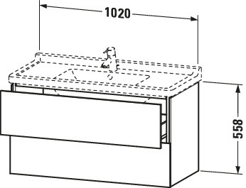Duravit L-Cube WTU wh 1020x469x558mm, 2SK tip-on, f. 1WT Mi SAS, Taupe smt, f. S3