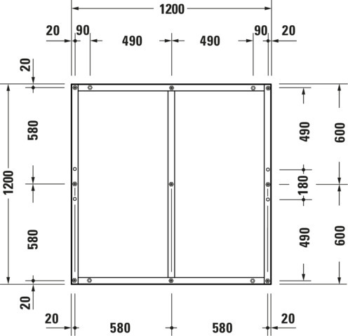 DU Fußgestell für Duschwanne Tempano 1200x1200mm