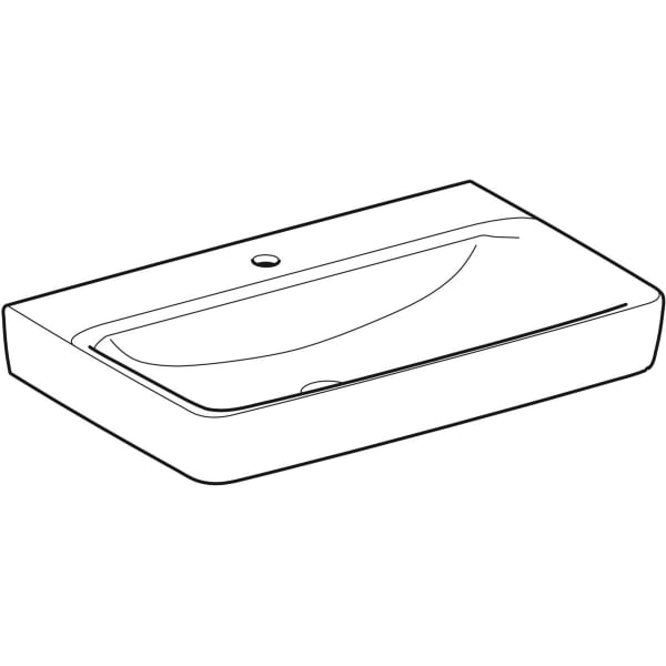 Geberit Renova Plan Waschtisch, 75x48cm m. Hl., o. Ül., weiß, KeraTect