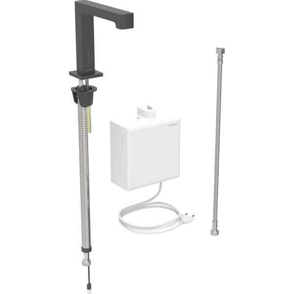 Geberit Brenta WT-Arm., Standmontage, Netz mit AP-Funkt.Box, o.Misch., schwarz matt