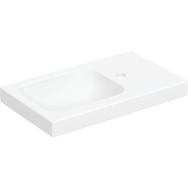 Geberit iCon Light Handwaschbecken 53x31cm Ablg./Hl. re, o. Ül., weiß matt