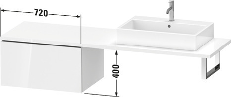 Duravit US f.Kons.Comp. L-Cube400x720x547mm 1 Ausz.graphit matt