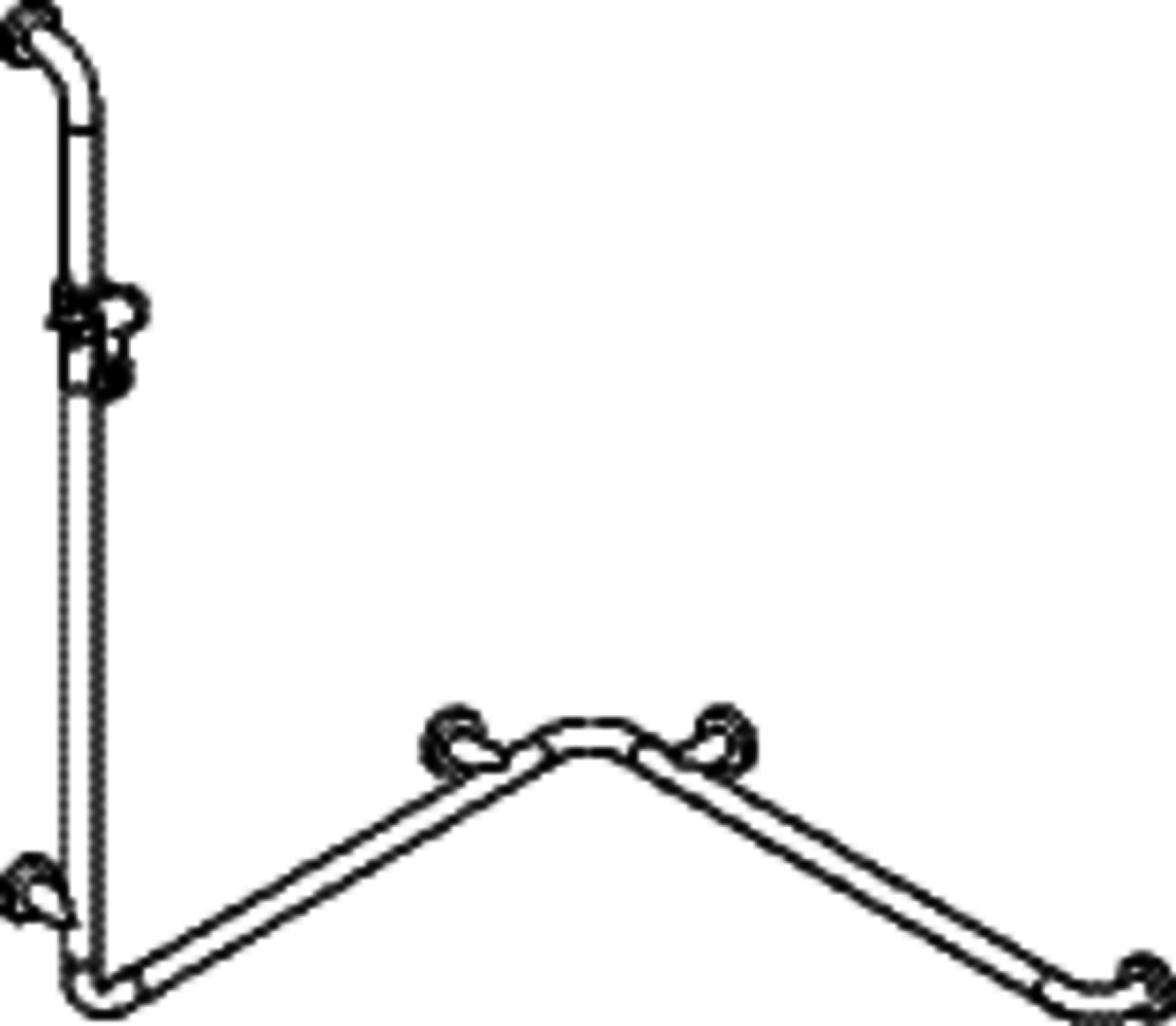 HEWI Dusch-Wannenhdl. m.Br.H.St., AM1:1100, W1/2:762, Alu.-Kern signalweiß