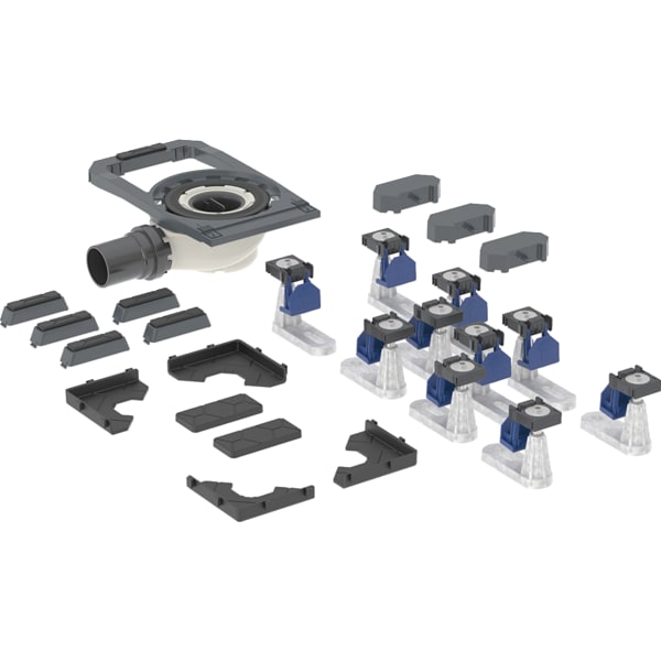 Geberit DW-Abl. mit 10 Füßen f. CleanFloor30 Duschfläsche integriert, Siphonhöhe 50mm