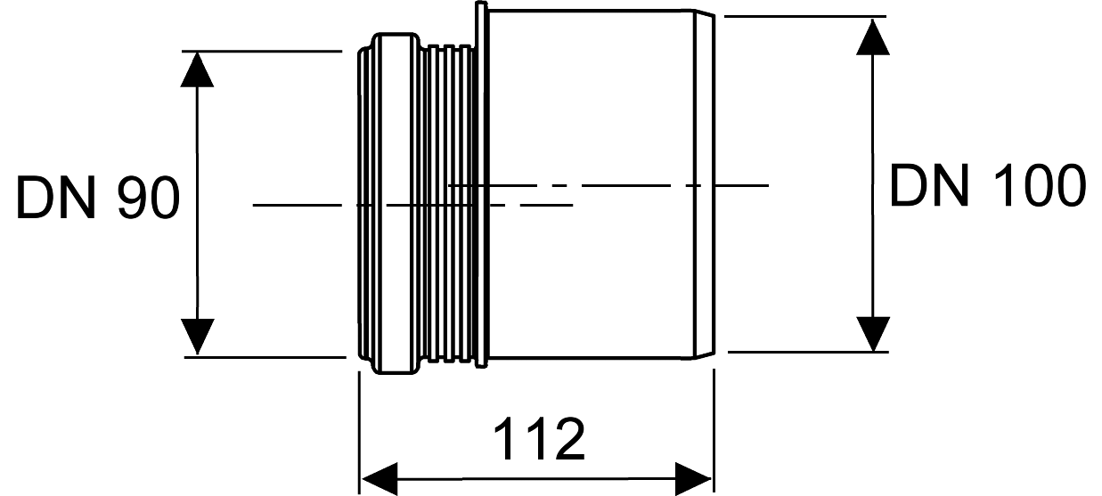 TECE-WC-Übergangsstück DN 90/100 PP-Adapter