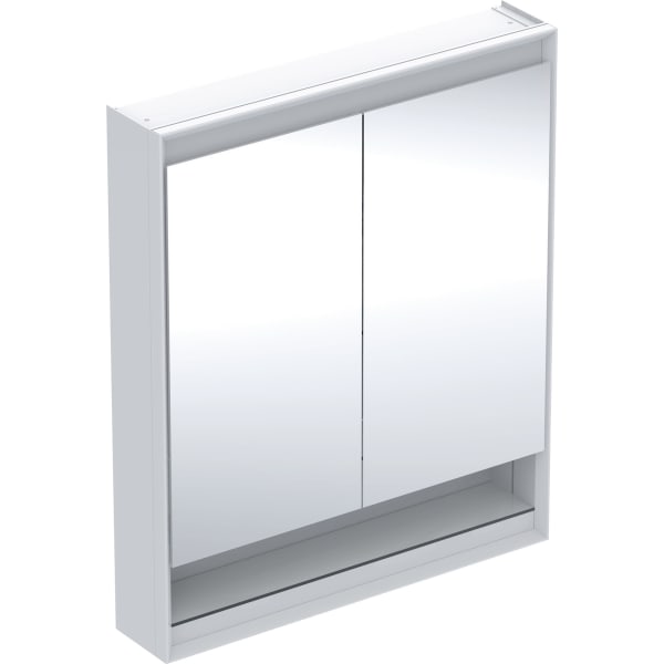 Geberit ONE Spiegelschrank mit Ni/Comf.Light 2 Türen, AP-Mont., 75x90x15cm, weiß