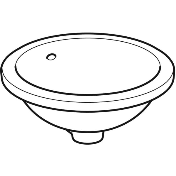 Geberit VariForm Unterbauwaschtisch, rund d:40,5cm, o. Hl, m. Ül., gl, weiß,Tect