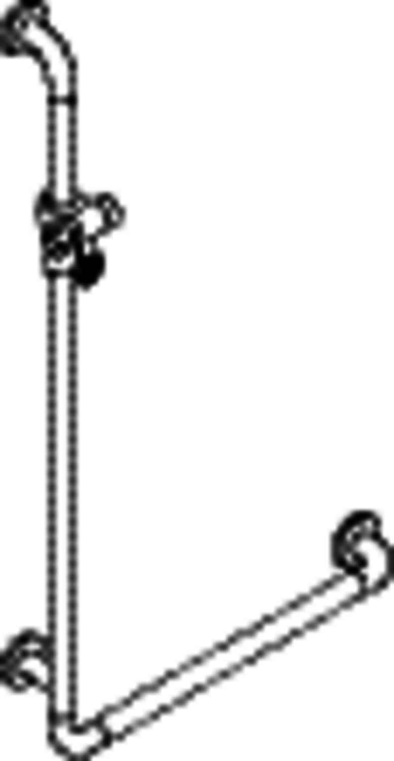 HEWI Winkelgriff m.Br.H. in 98, AM1:1100 W1:600, d:33, chromoptisch besch.