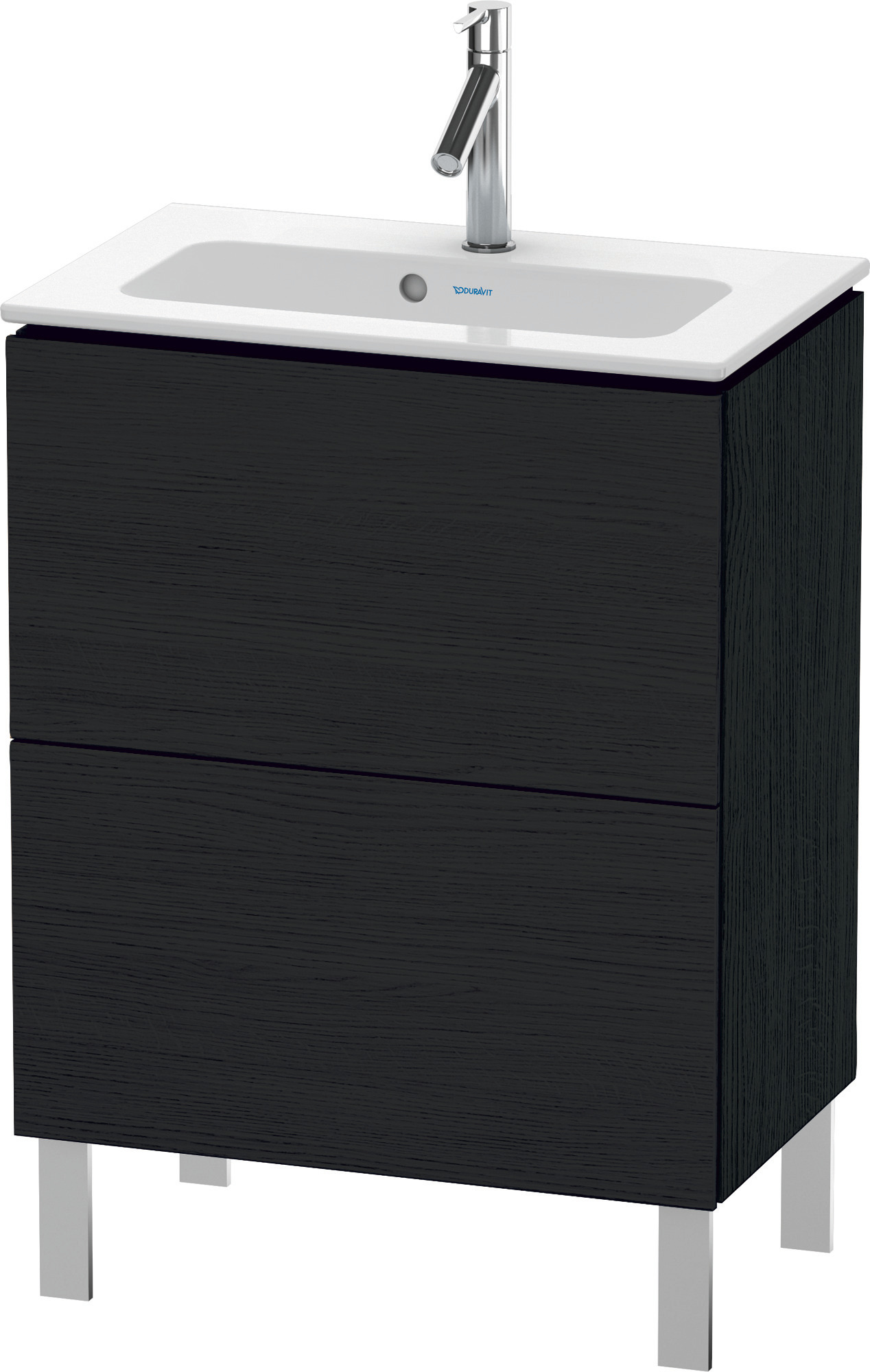Duravit WTU Compact L-Cube 704x620x391mm 2 Ausz.,bodenst., Eiche Schwarz