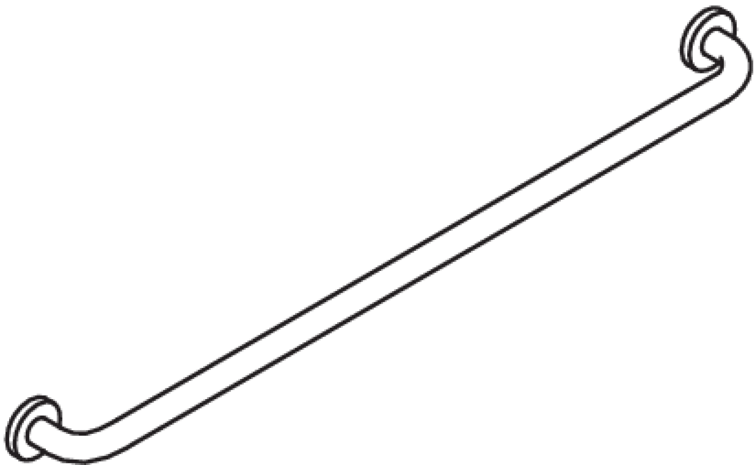 HEWI Haltegriff Ser 805 Edelstahl, d:33mm, AM:900mm, BM211.2