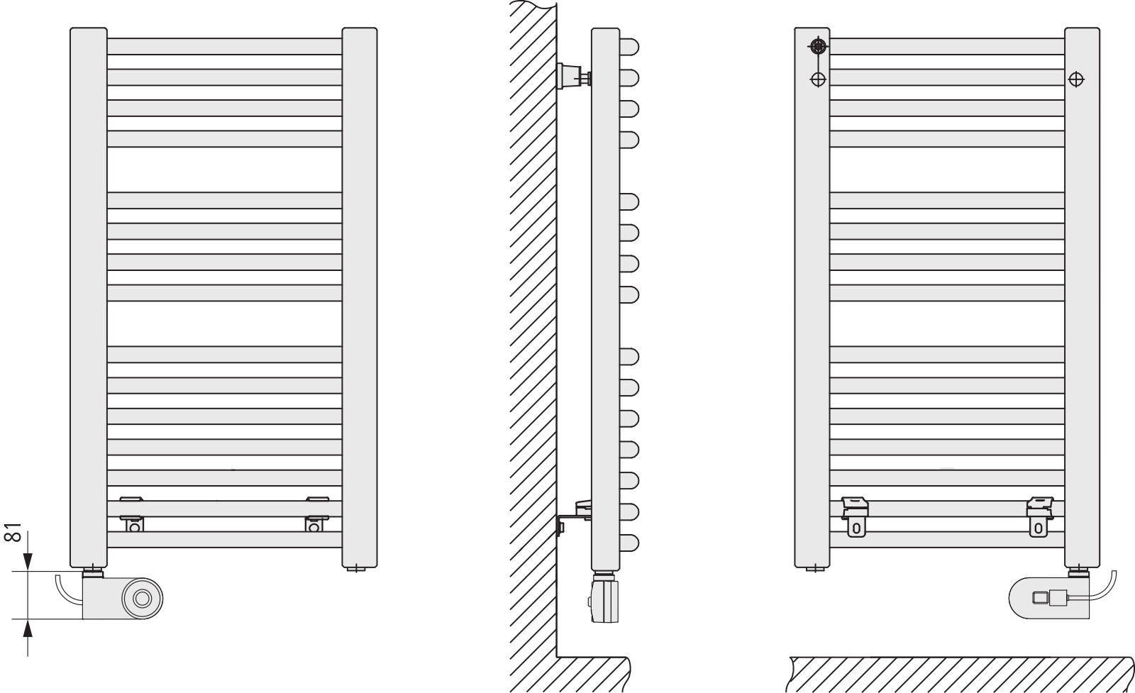 Kermi Basic R-E BH1172x35x599mm 600W,RAL9016 SG,rechts,WWS weiß,SK1