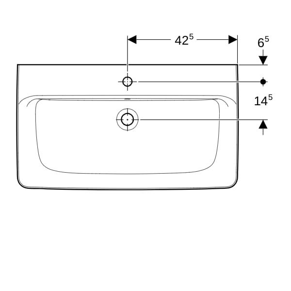 Geberit Renova Plan Aufsatzwaschtisch 85x48cm m. Hahnloch, m. Ül., weiß, KeraTect