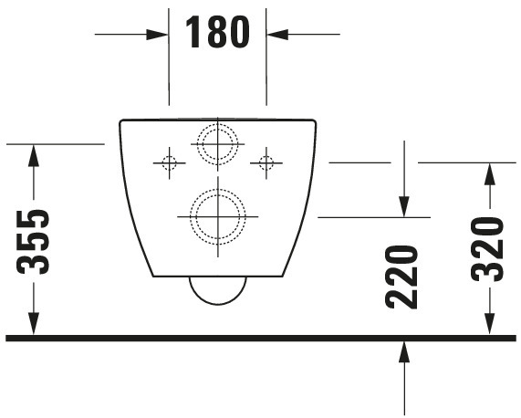 DU Wand-WC Happy D.2 620 mm Tiefspüler, rimless, Durafix, weiß