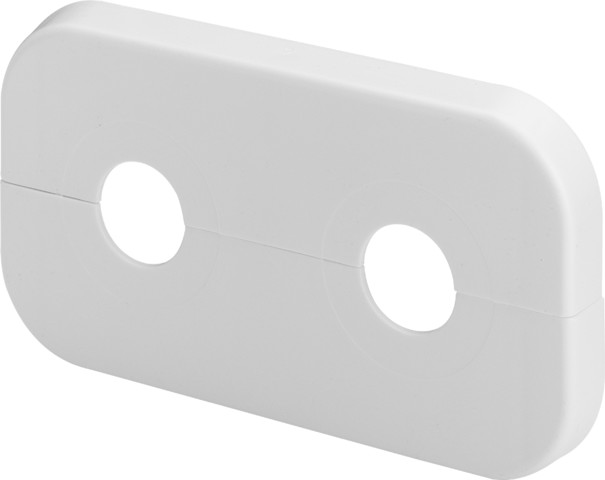 Viega Doppelrosette 1079.3 in 110x60x10x17mm Kst. weiss RAL 9010