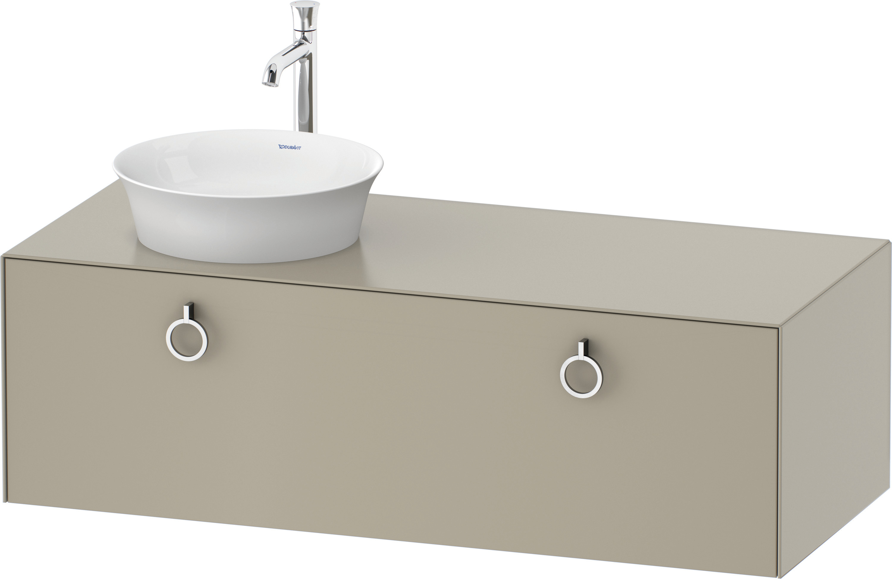 Duravit WTU wandh.White Tulip,1 Aus.,m.Griff Aus.l,408x1300x550,Taupe Seidenmatt