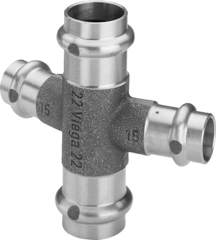 Viega Kreuzstück mit SC Profipress Therm 2247 in 18x15mm Rotguss