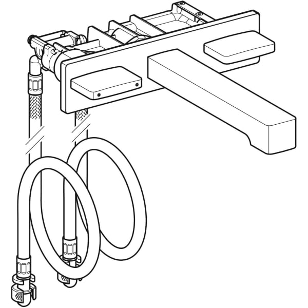 Geberit ONE WT-Arm. eck. Des. W.-Mont. 2Gr. für UP-Funktionsbox, L:22cm, hgl.verchr.