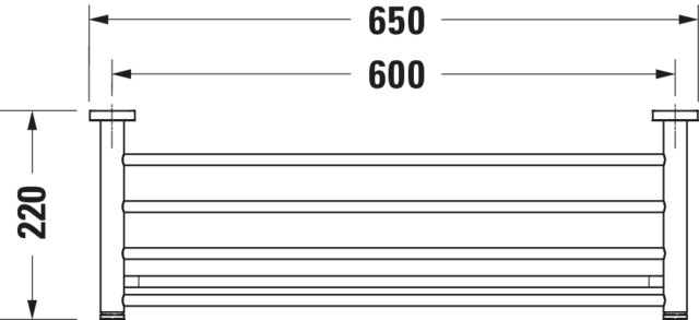 DU D-Code Handtuchablage 650x220x112 mm, Chrom