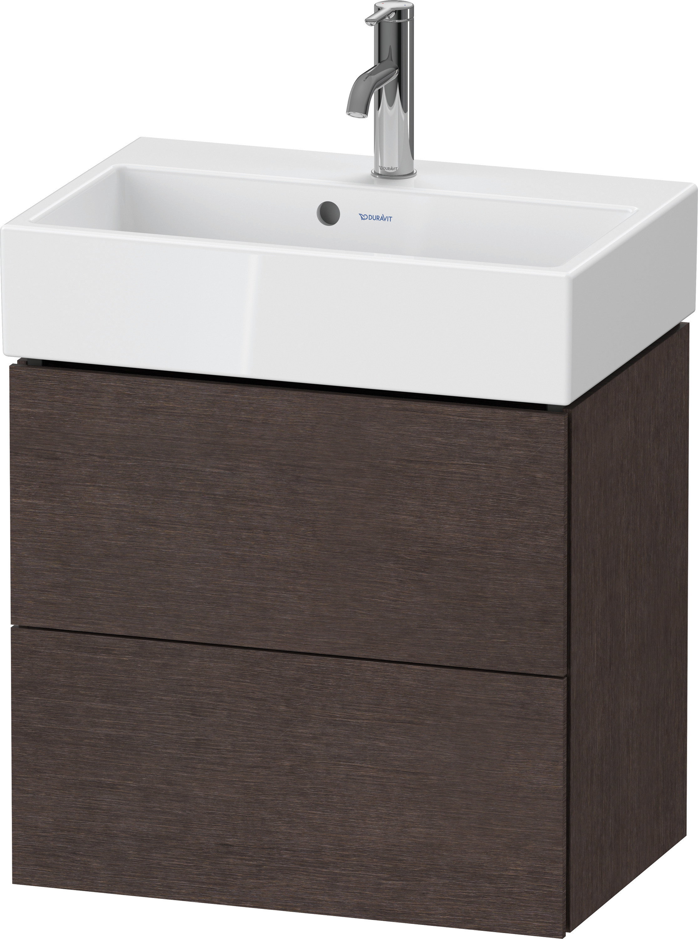 Duravit WTU L-Cube wandhängend, 2 Schubk. 544x584x391mm, Eiche Dunkel geb.