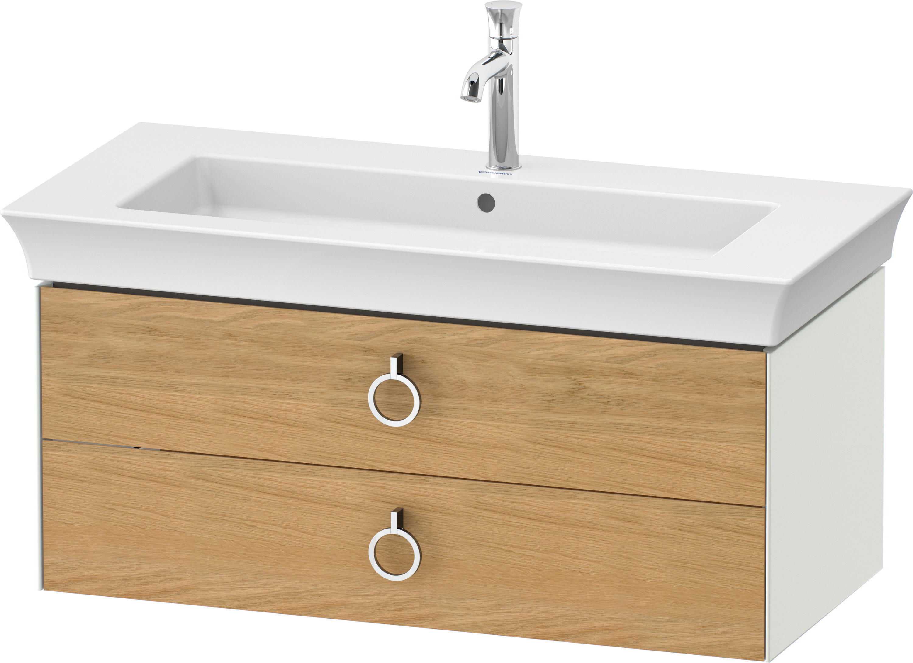 Duravit WTU wandh. White Tulip,2 Schk.,mit Griff,410x984x458,Eiche N.M./Weiß Sdm