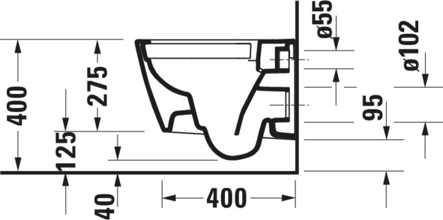 DU Wand-WC Design Classics Viu Compact 480mm, Weiß Tiefspüler,riml.,Durafix,HYG