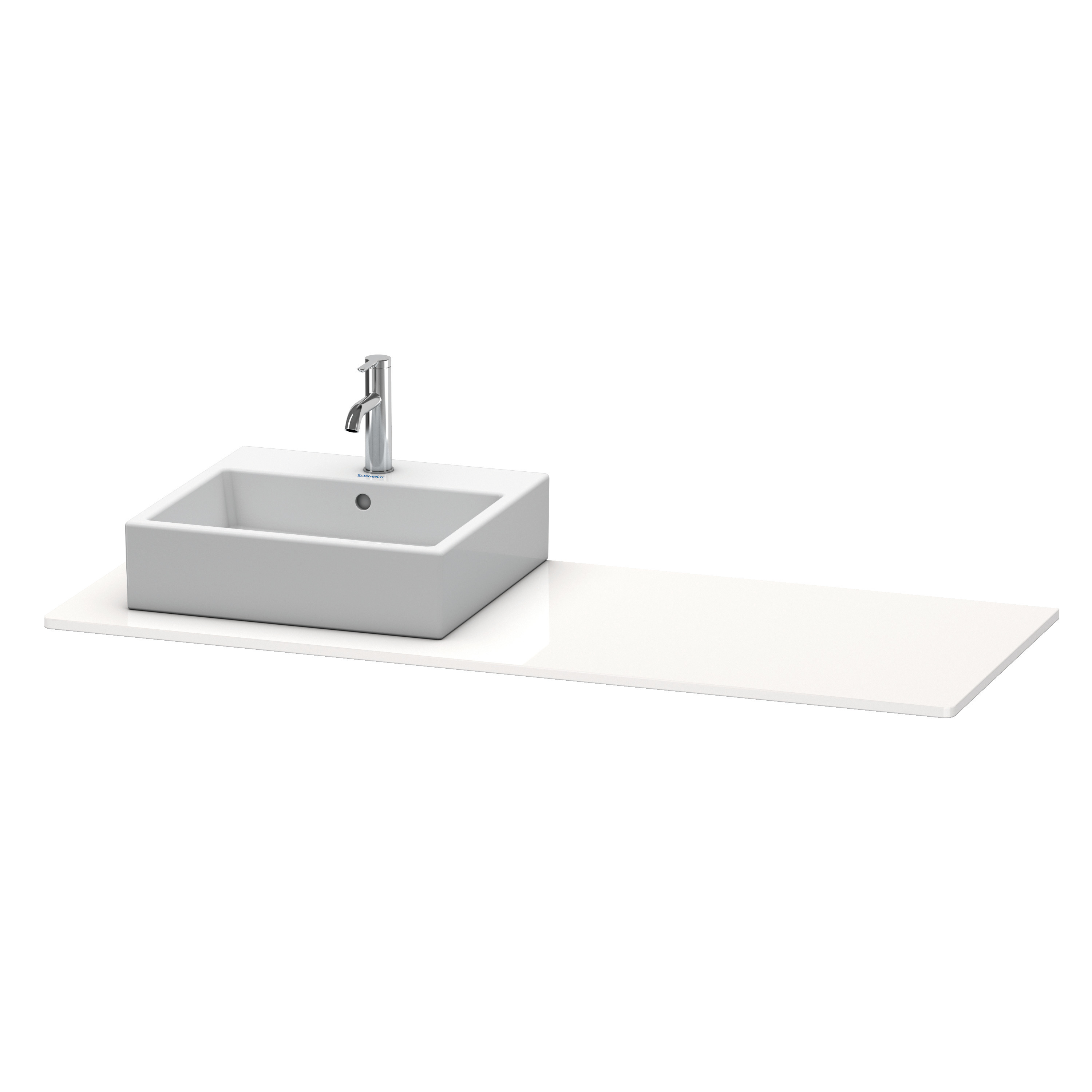 Duravit Konsole XSquare 16x1400x550mm 1 Ausschnitt, Weiß Hochglanz