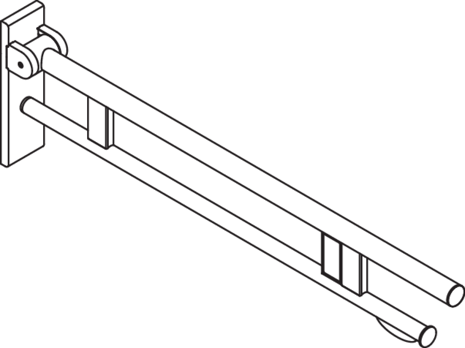 HEWI SK-Griff Duo (B), re, PRH, 900, (Funk),schliff