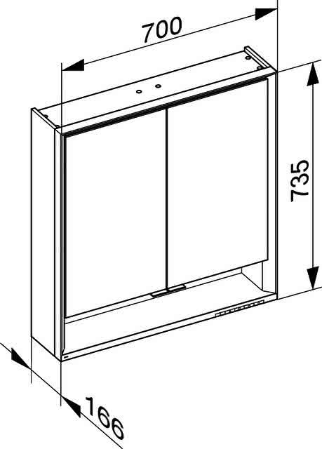 KE SPS Edition Lignatur 23307 Wandvorbau, Nussb.  700x735x165mm