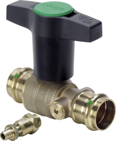 Viega Kugelhahn mit SC Easytop 2275.3 in 22mm Siliziumbronze