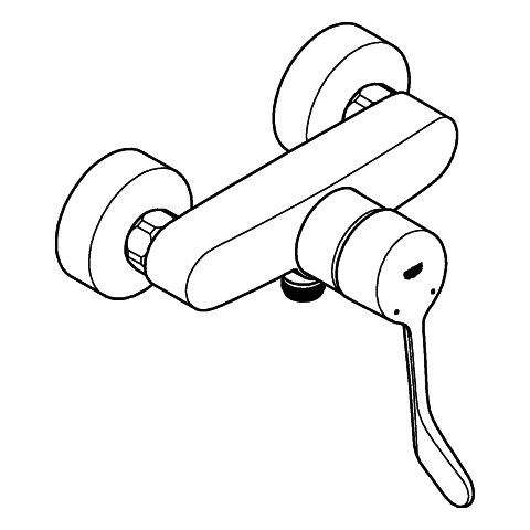 GROHE EH-Brausebatt. Eurosmart 25244_3 Wandmontage langer Hebel chrom