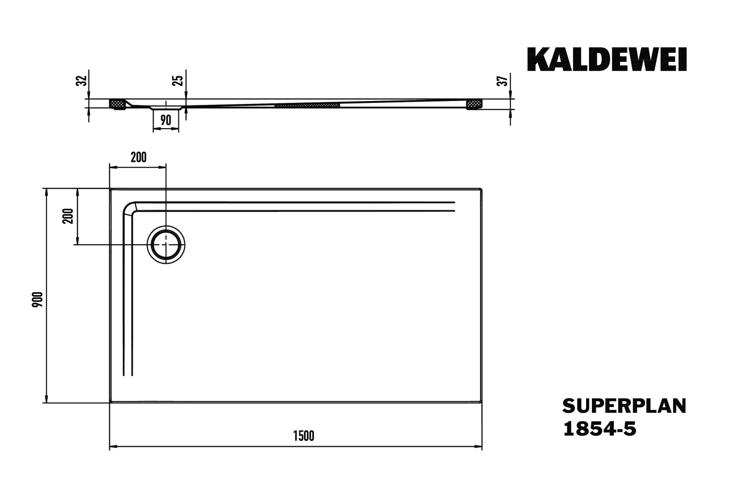 KA DW SUPERPLAN Mod.1854-5,900x1500mm, alpwe,Wt extrafl.
