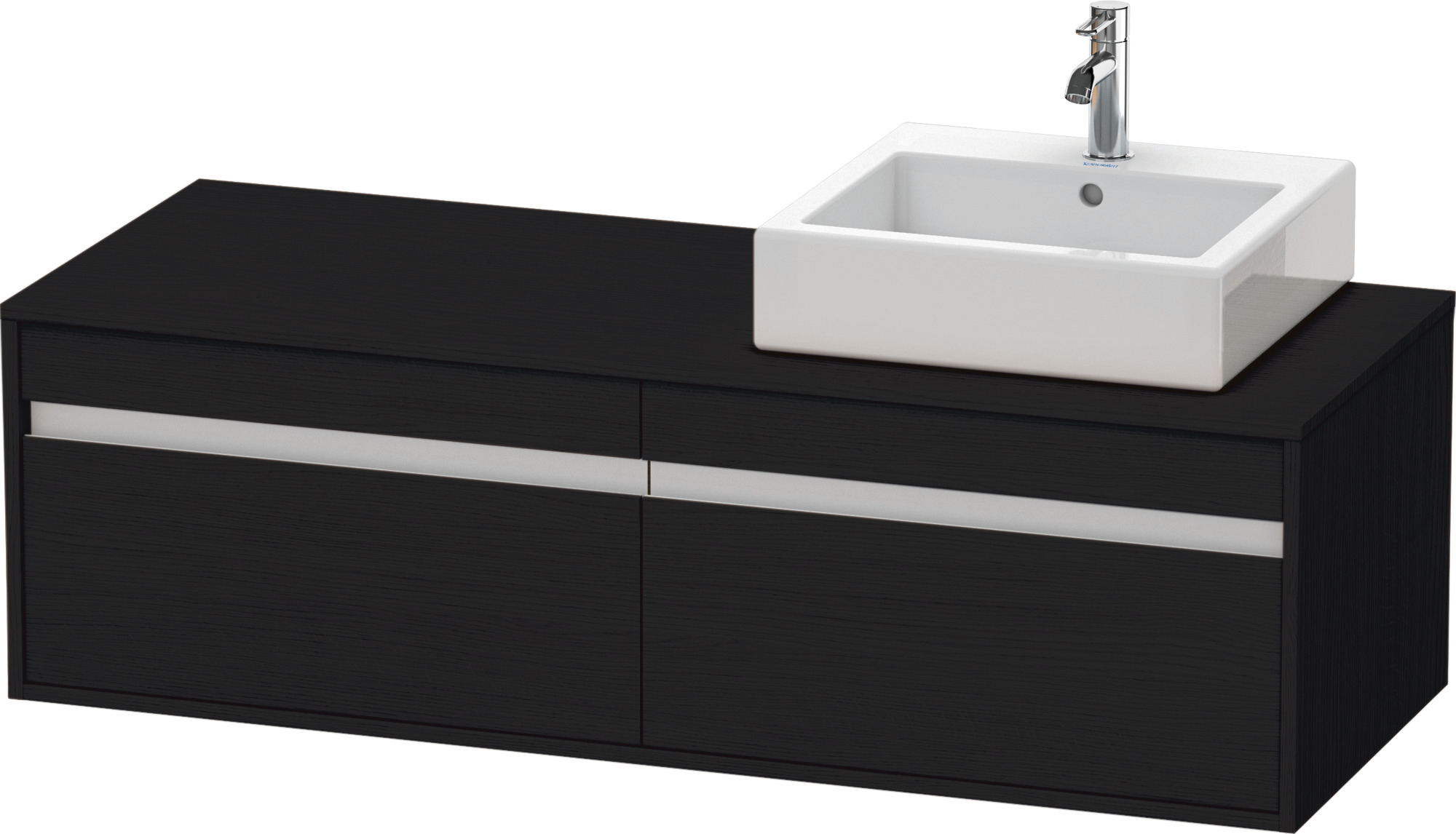 Duravit WTU wandhängend Ketho 550x1400x426mm 2 Auszüge, für ASB re.,Eiche Schwarz