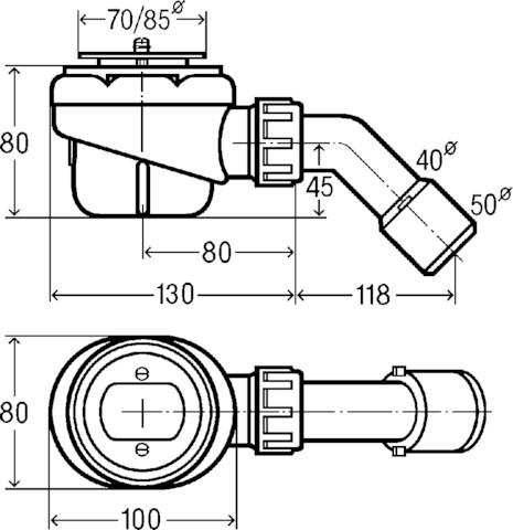 Viega Funktionseinheit Domoplex 6928.1 in 70mm x DN40/50 Kunststoff weiss