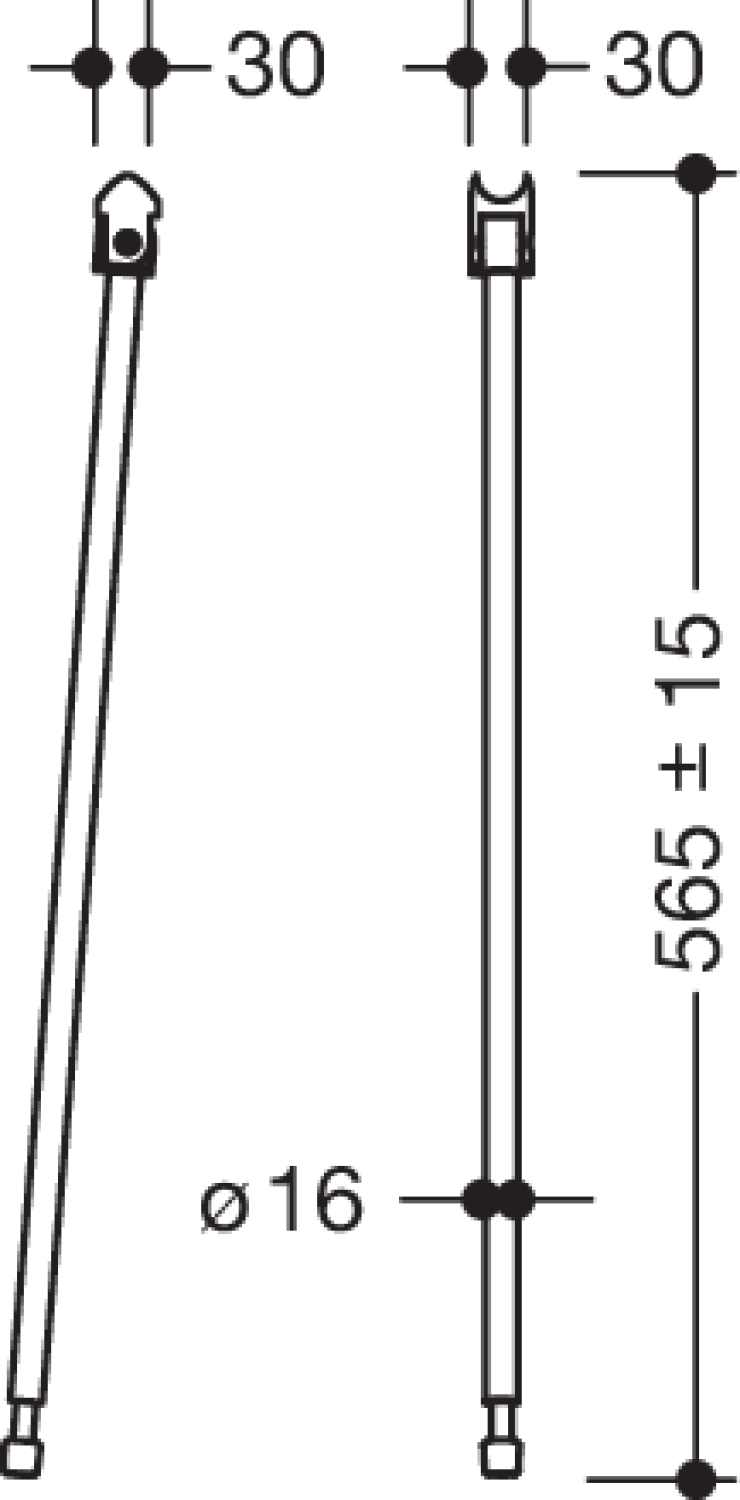 HEWI Bodenstütze f. Mont.höhe 680, SK-Griff, chrom