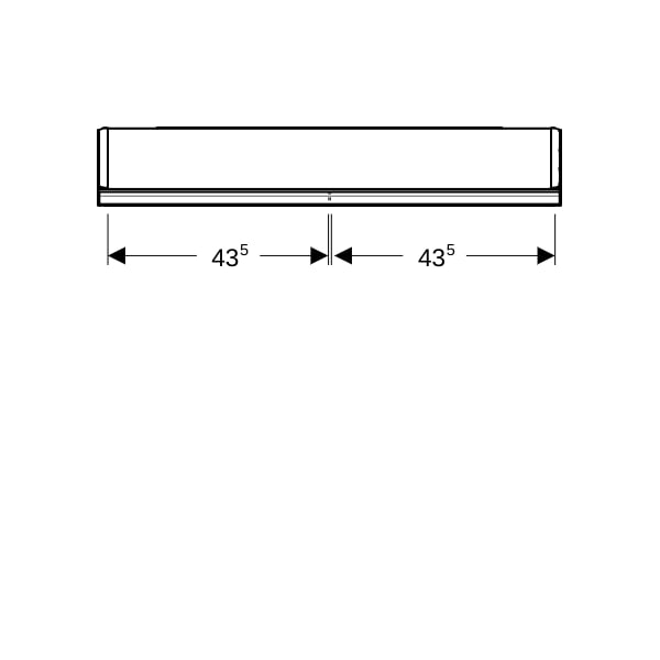 Geberit ONE Spiegelschrank mit Ni/Comf.Light 2 Türen, AP-Mont., 90x90x15cm, alu.