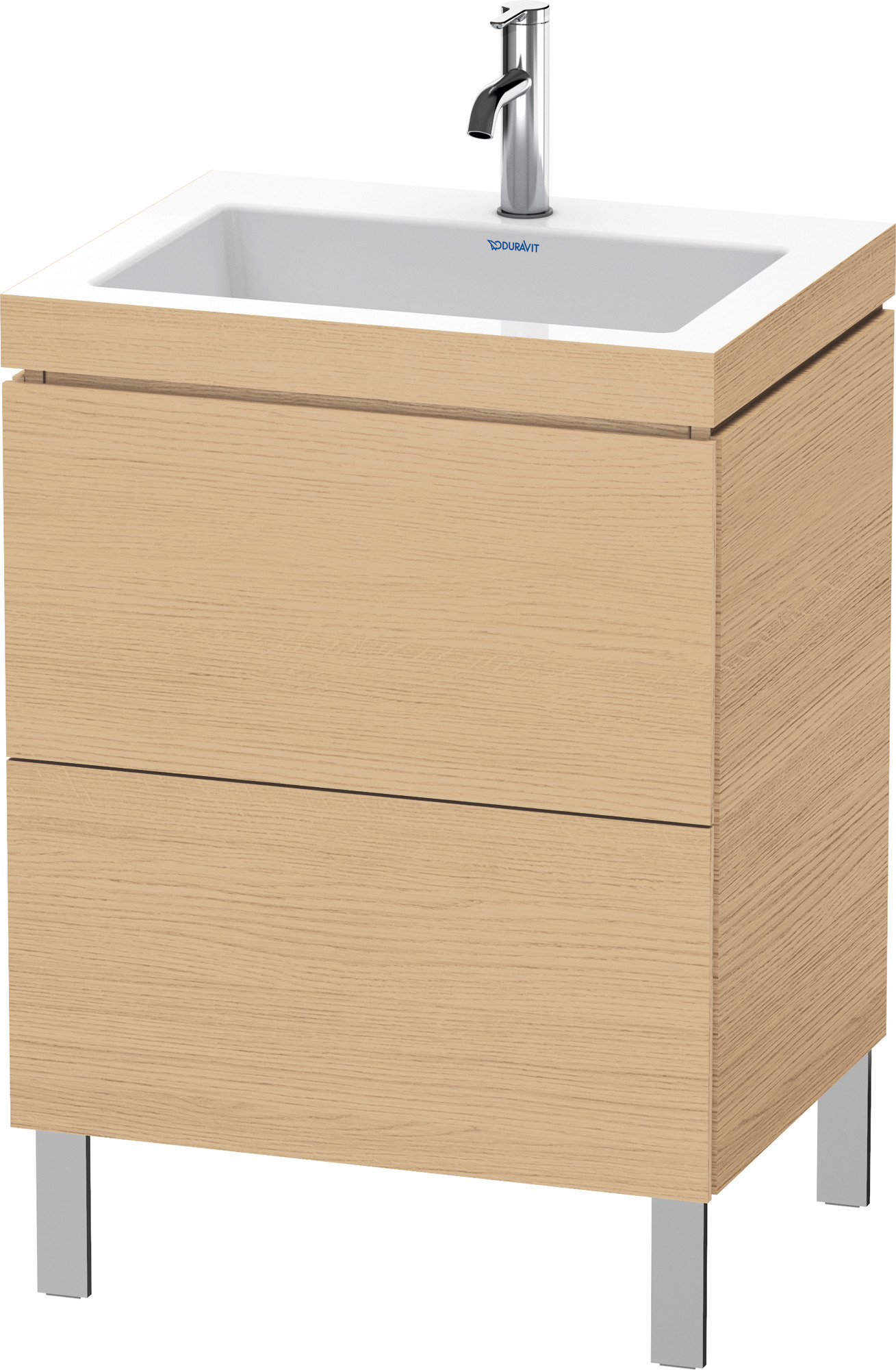 Duravit WTU L-Cube m. Vero Air 698x600x480mm 1 HL, 2 Auszüge, Eiche Natur