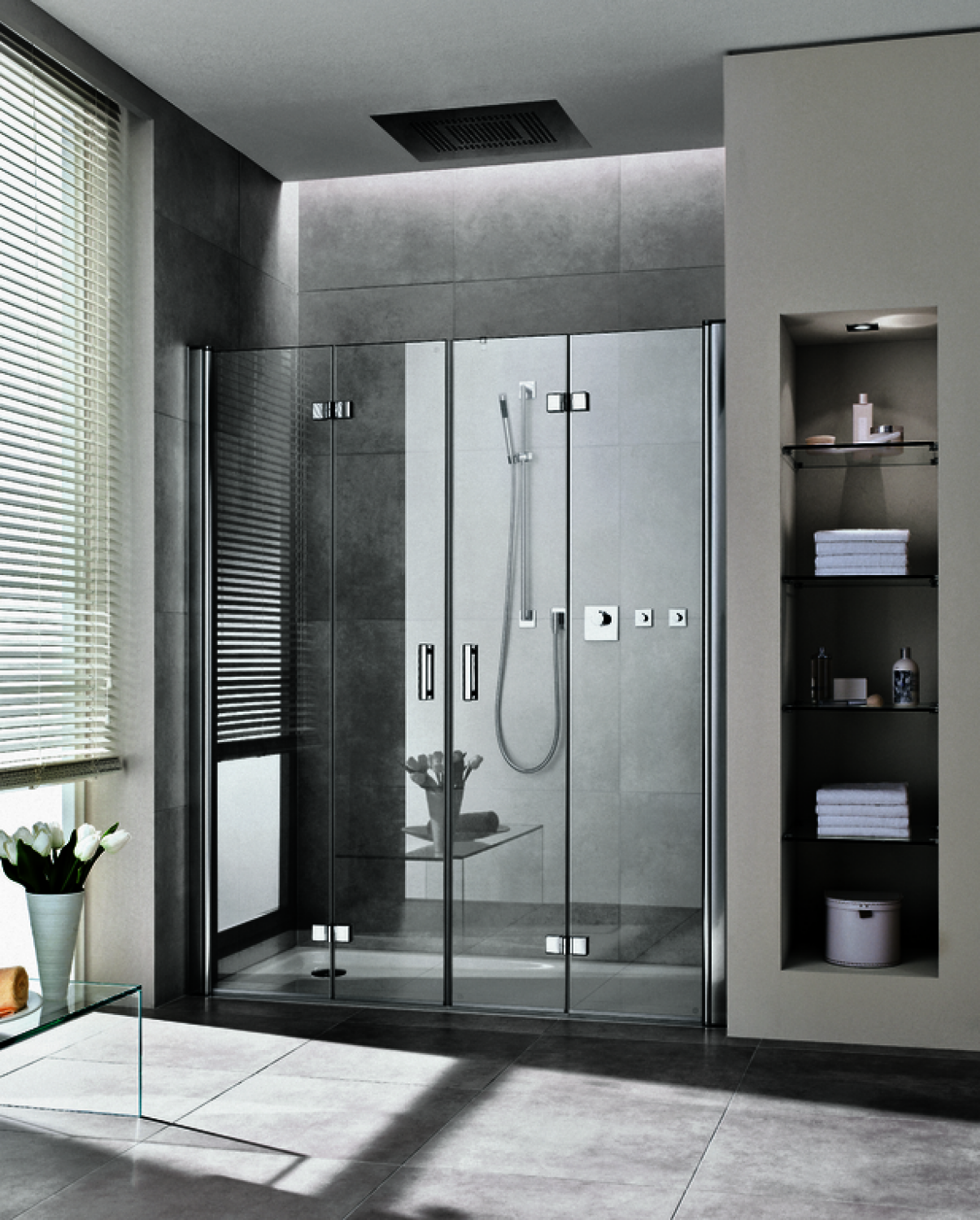 KR Kermi Pendel-Falttür Diga 2T4 1200x 2000 BV: 1168-1208 SIHG ESG klar Clean