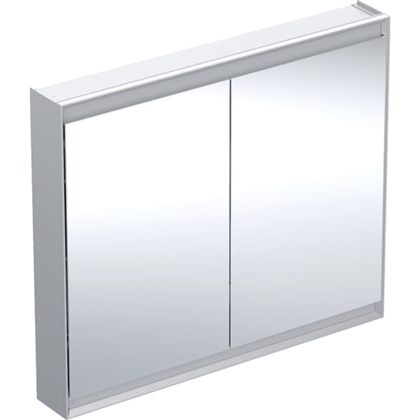 Geberit ONE Spiegelschrank mit ComfortLight 2 Türen, AP-Mont., 105x90x15cm, alu.