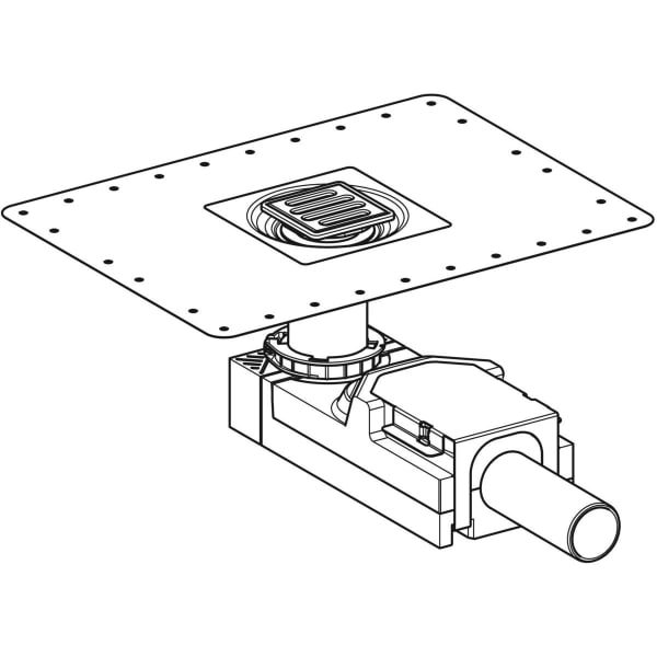 Geberit CleanPoint Duschbodenablauf für Estrichhöhe am Einlauf 65-90mm, d40