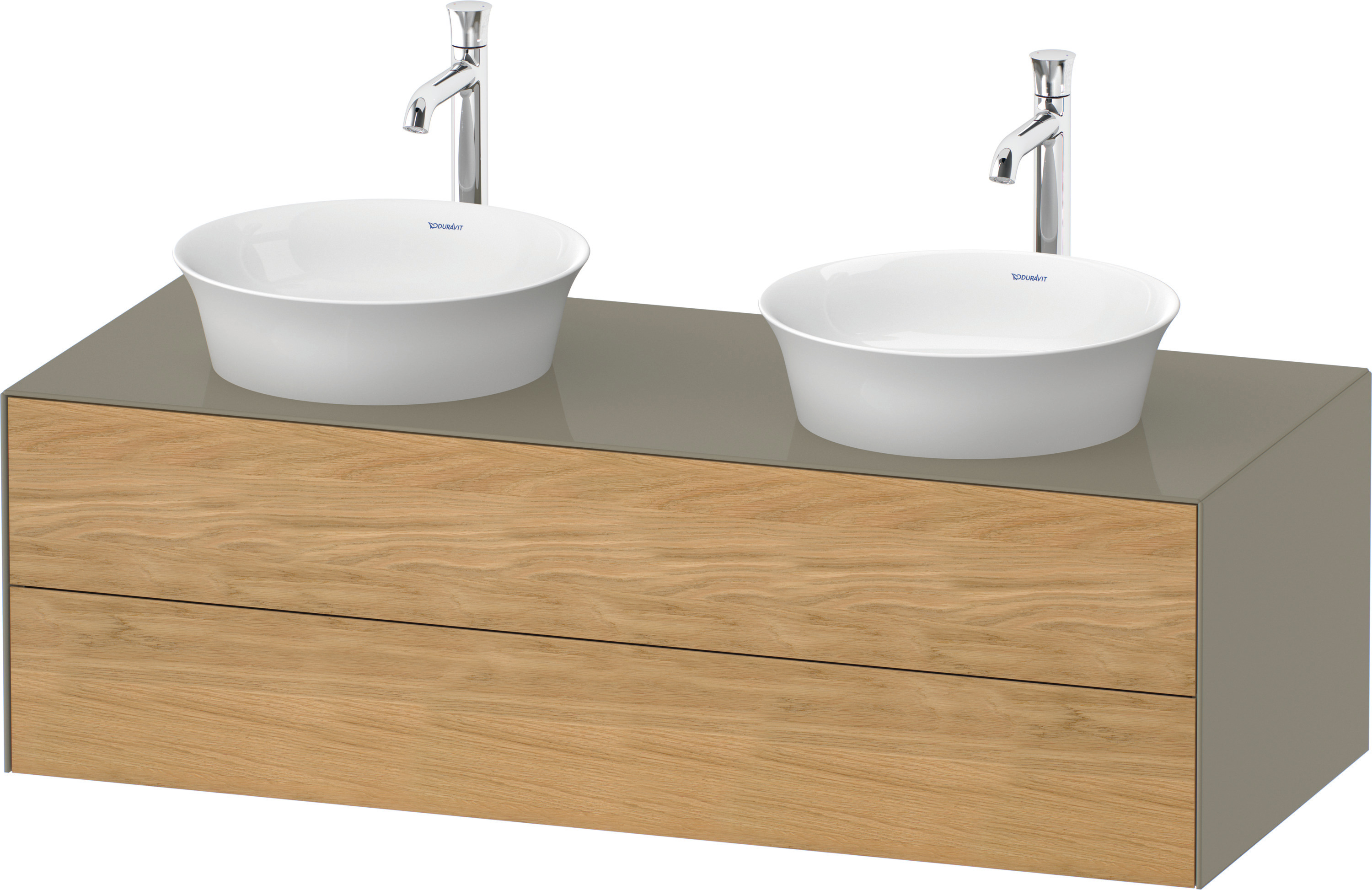 Duravit WTU White Tulip wandh,2 SchKa,beid. 408x1300x550mm,Eiche N.M/Steingrau HGL